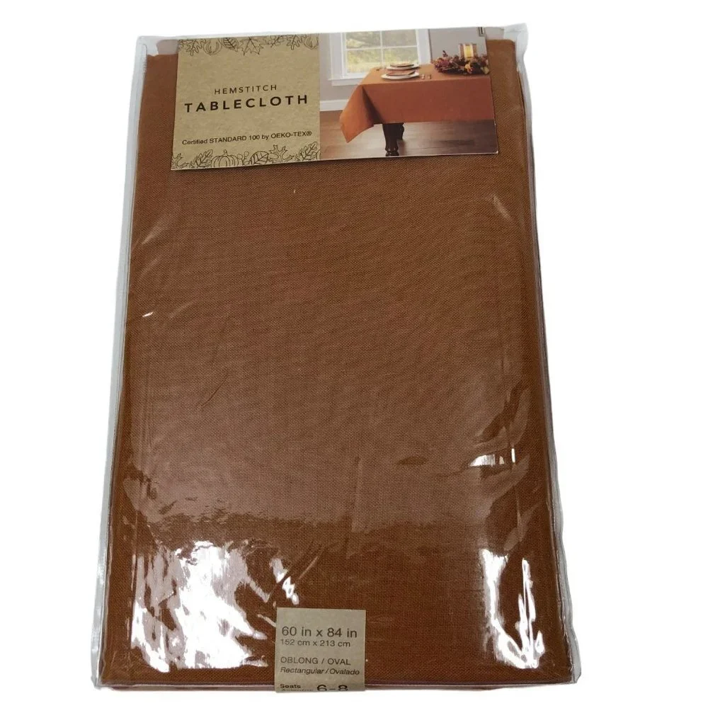 HEMSTITCH TABLE CLOTH 60x84‎ OBLONG/OVAL NEW WITH TAG